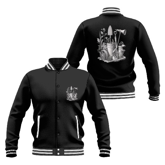 Florist Gardener Dad Grayscale Gardening Tools Baseball Jackets