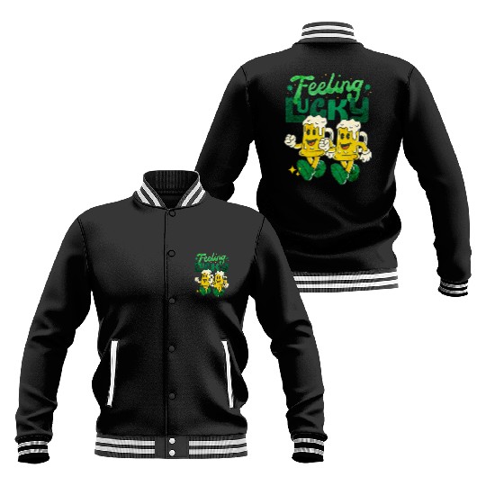 St Patrick's Day Feeling Lucky Retro Vintage Beer Baseball Jackets