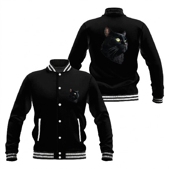 BACK CAT 3D FACE Baseball Jackets