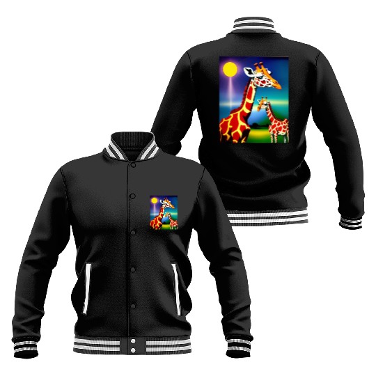 Giraffe in the spectrum of light Baseball Jackets