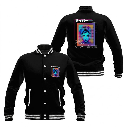 Psychedelic Cyberpop Japanese Vaporwave Aesthetic Baseball Jackets