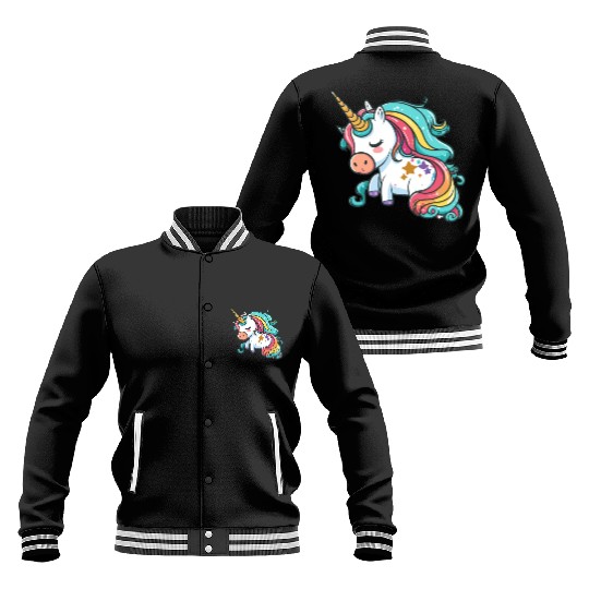 Kawaii unicorn Baseball Jackets