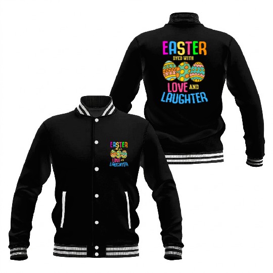Easter Colorful Egg Dye Rabbit Egg Hunt Baseball Jackets