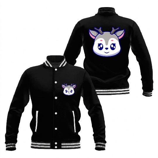 Cute deer cartoon icon illustration gift Baseball Jackets
