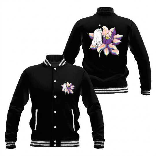 Lotus Cat Baseball Jackets