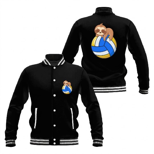 Funny Volleyball Sloth Lover Baseball Jackets