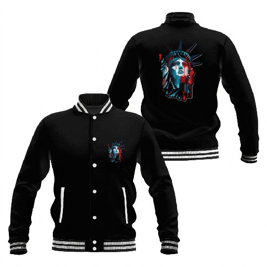 Color Drops Lady Liberty Baseball Jackets