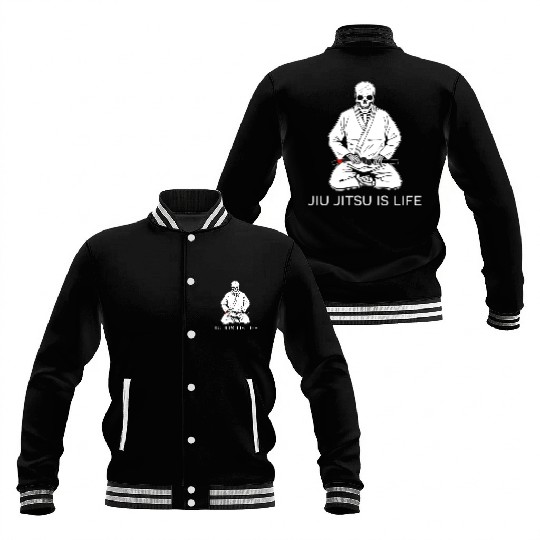 Kneeling Skeleton - Jiu Jitsu is life Baseball Jackets