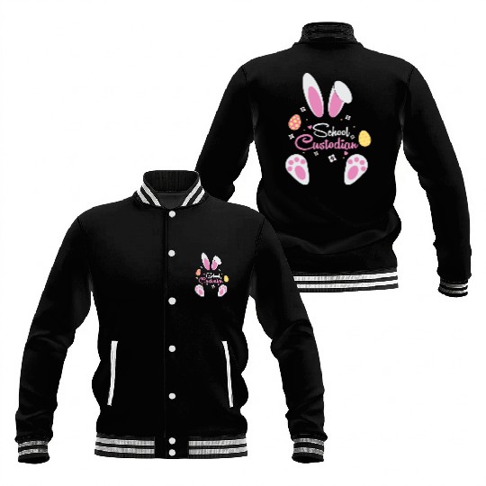 Easter Sunday Bunny School Custodian Baseball Jackets