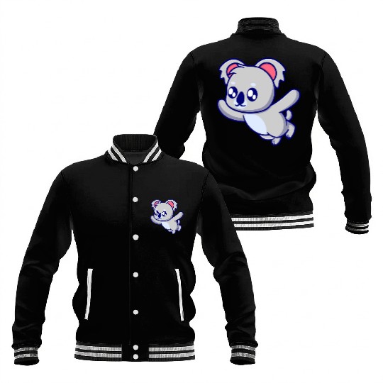 Cute koala cartoon illustration Baseball Jackets