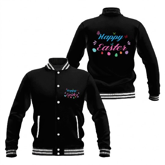 Happy Easter 02 Baseball Jackets