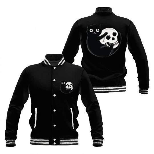 Cat And Skull Baseball Jackets