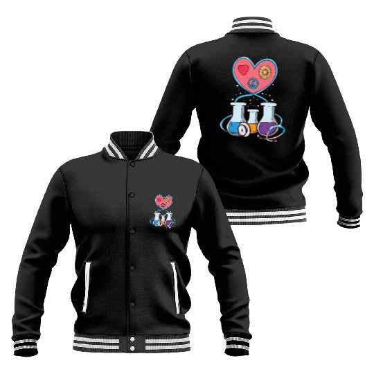Medical Laboratory Science Heart Cartoon Baseball Jackets