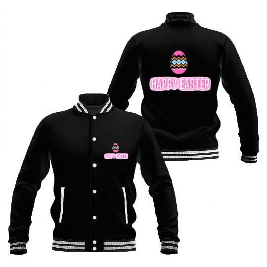 Happy easter colored eggs design Baseball Jackets
