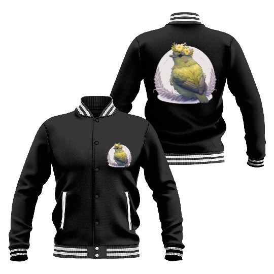 Cute Canary Bird Flower Crown Pet Birds Baseball Jackets