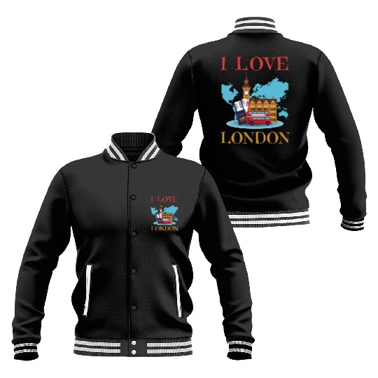 I Love London UK Travel more adventure Exploring Baseball Jackets