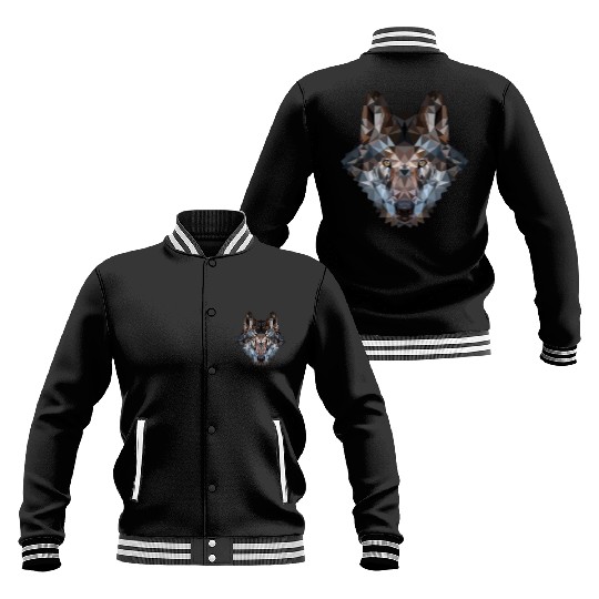 Wolves | Polygon Wolf Head | Low Poly Werewolf Baseball Jackets