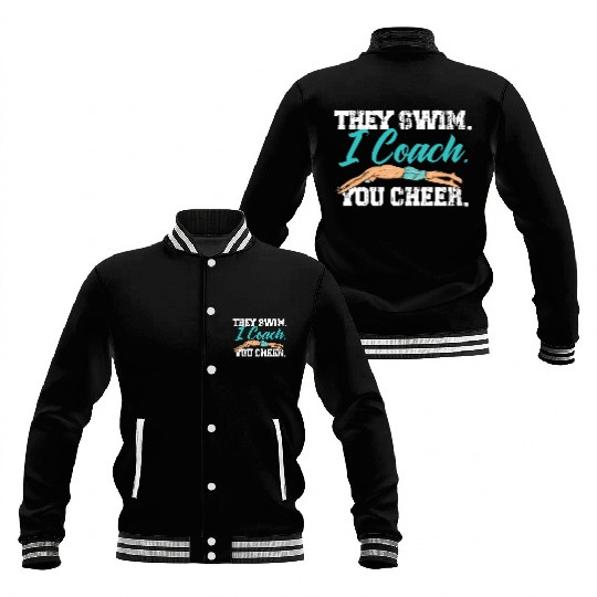 Swim Lesson Design For A Swim Coach Baseball Jackets