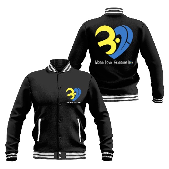 Love World Down Syndrome Awareness Day Love 3 Baseball Jackets