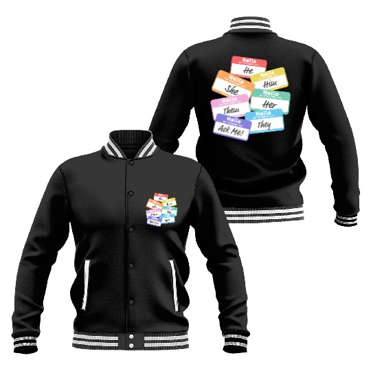 Pride Rainbow Pronouns Baseball Jackets