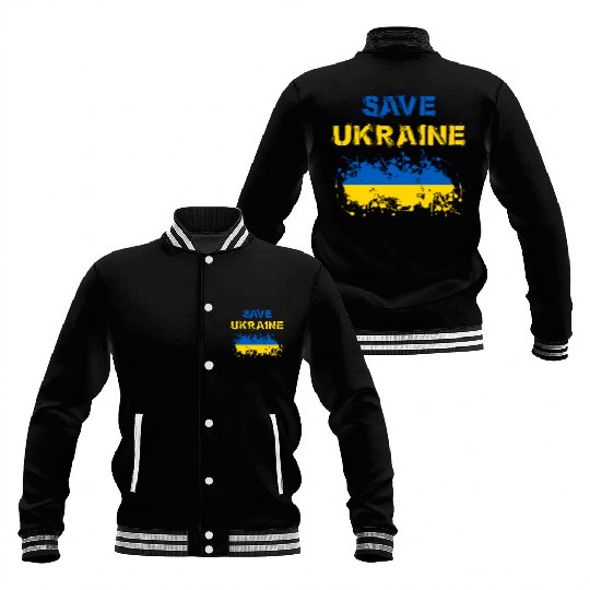 Save Ukraine Ukranian Baseball Jackets