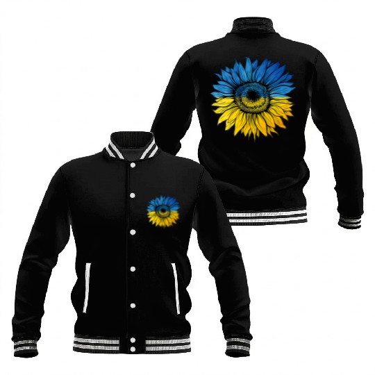 Sunflower Ukraine Ukrainian Flag Stand With Ukrain Baseball Jackets