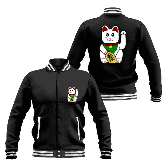 Cute Japanese Lucky Cat 1 Baseball Jackets