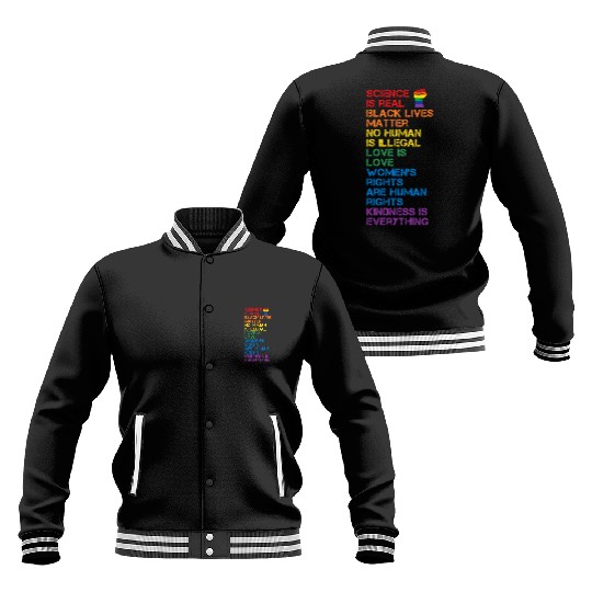 Science Is Real Black Lives Matter Lgbt Blm Fist Baseball Jackets