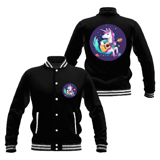 Unicorn Guitar Sunset Baseball Jackets