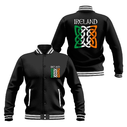 St Patric Day Celtic Knot Ireland Baseball Jackets