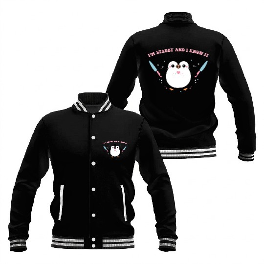 I'm Stabby And I Know It Penguin Knife Baseball Jackets
