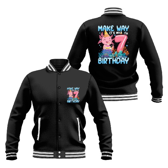 Make Way It'S My 7Th Axolotl 7 Baseball Jackets