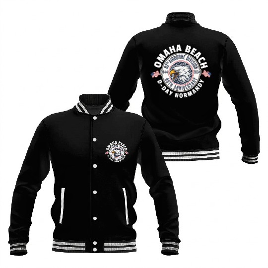 Omaha Beach airborne division 80th anniversary Baseball Jackets