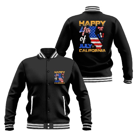 Independence Day Happy 4th July California USA Baseball Jackets
