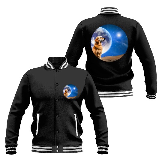 Golden retriever looks at the stars Baseball Jackets