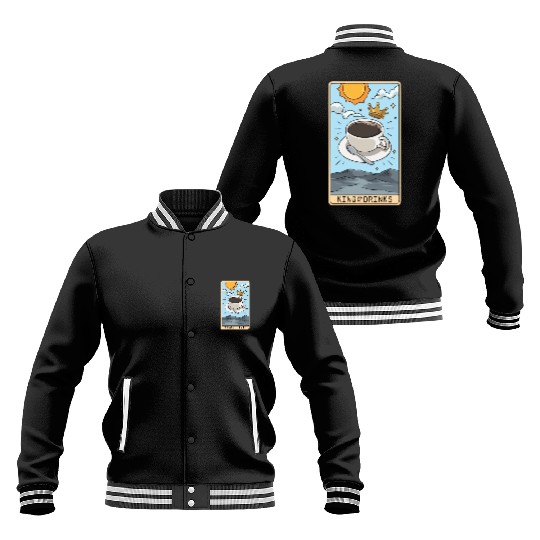 Tarot Card Reader Hot Coffee Drinker Caffeine Baseball Jackets