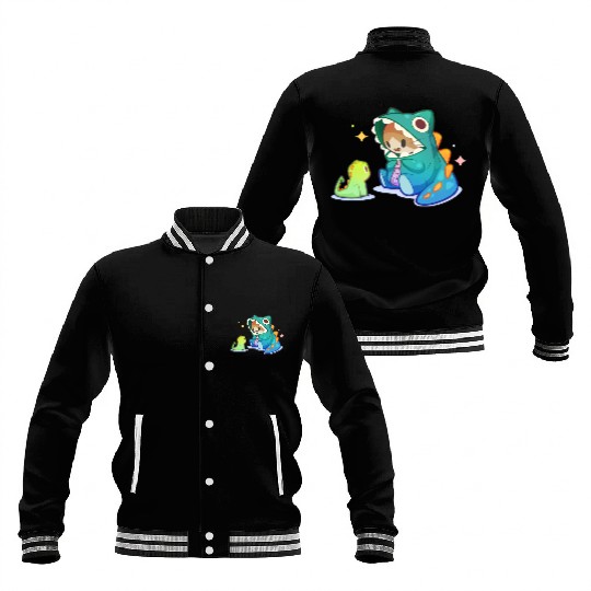 Dino Cat Baseball Jackets