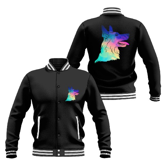 Psychedelic German Shepherd Baseball Jackets