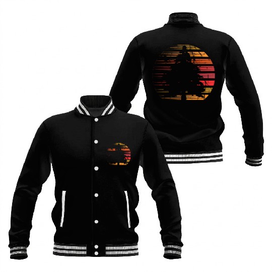 Sun Minimalist Pine Tree Baseball Jackets