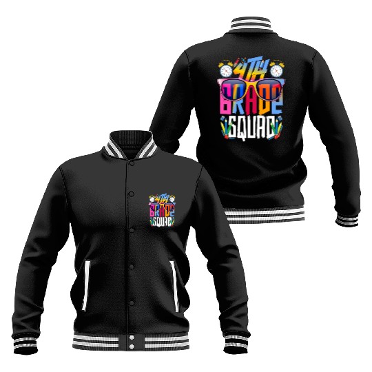 Fourth Grade Squad Teacher Student Funny Baseball Jackets