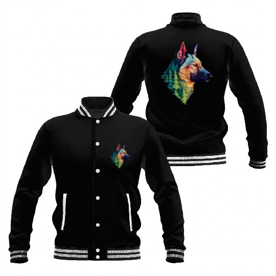 German Shepherd Forest Baseball Jackets
