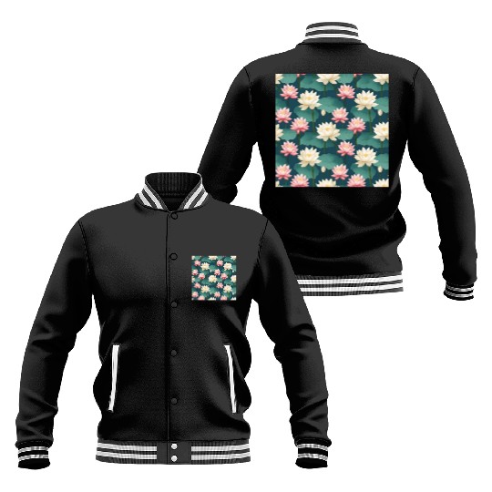 Serenity Blooms: Timeless Lotus Pattern Baseball Jackets