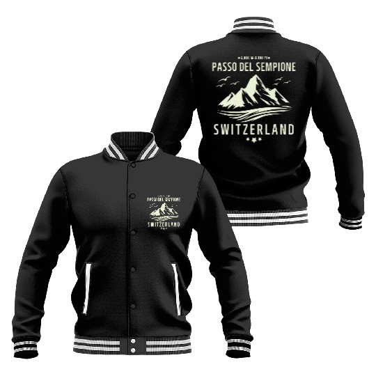 passo del sempione switzerland motorcycle trip Baseball Jackets