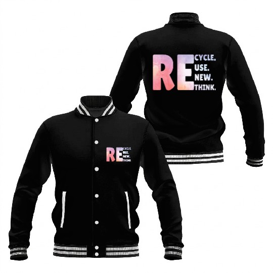 Recycle Use New Think Earth Day Tees Baseball Jackets