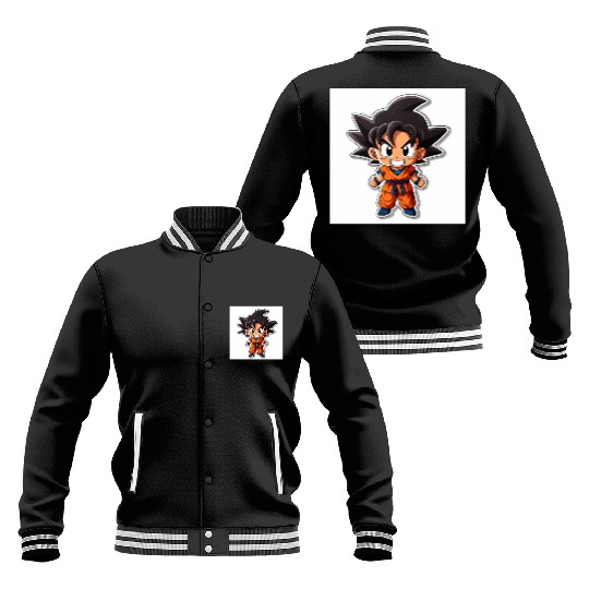Goku Sticker Happy Bold Colors art toy style Baseball Jackets
