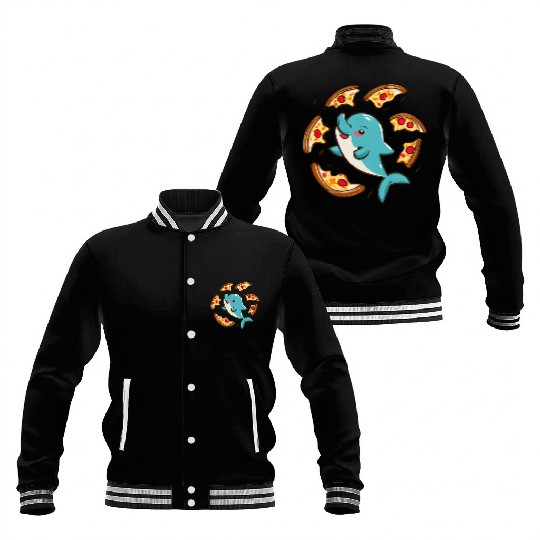 Pizza dolphin Baseball Jackets
