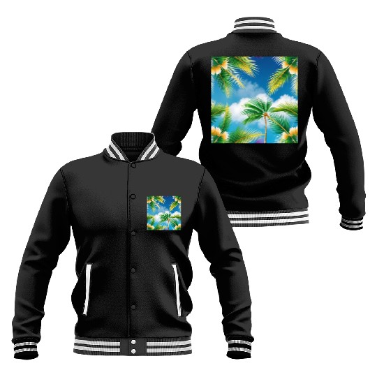 Tropical Whispering Palm Trees Baseball Jackets