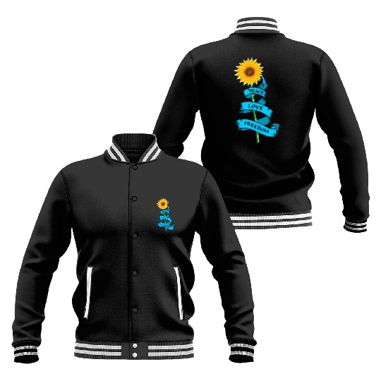 Sunflower Peace love freedom Baseball Jackets
