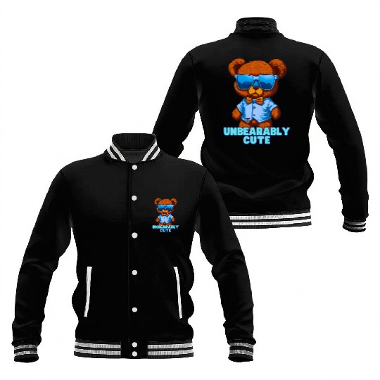 Unbearably Cute Teddy bear - by Brush Boulevard Baseball Jackets
