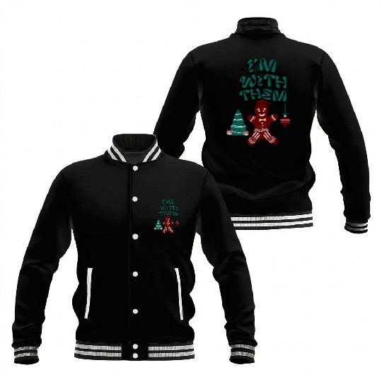 "Im with them" Gingerbread design Baseball Jackets